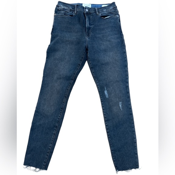 Frame le high skinny Jeans raw hem sz 30 - Picture 1 of 4